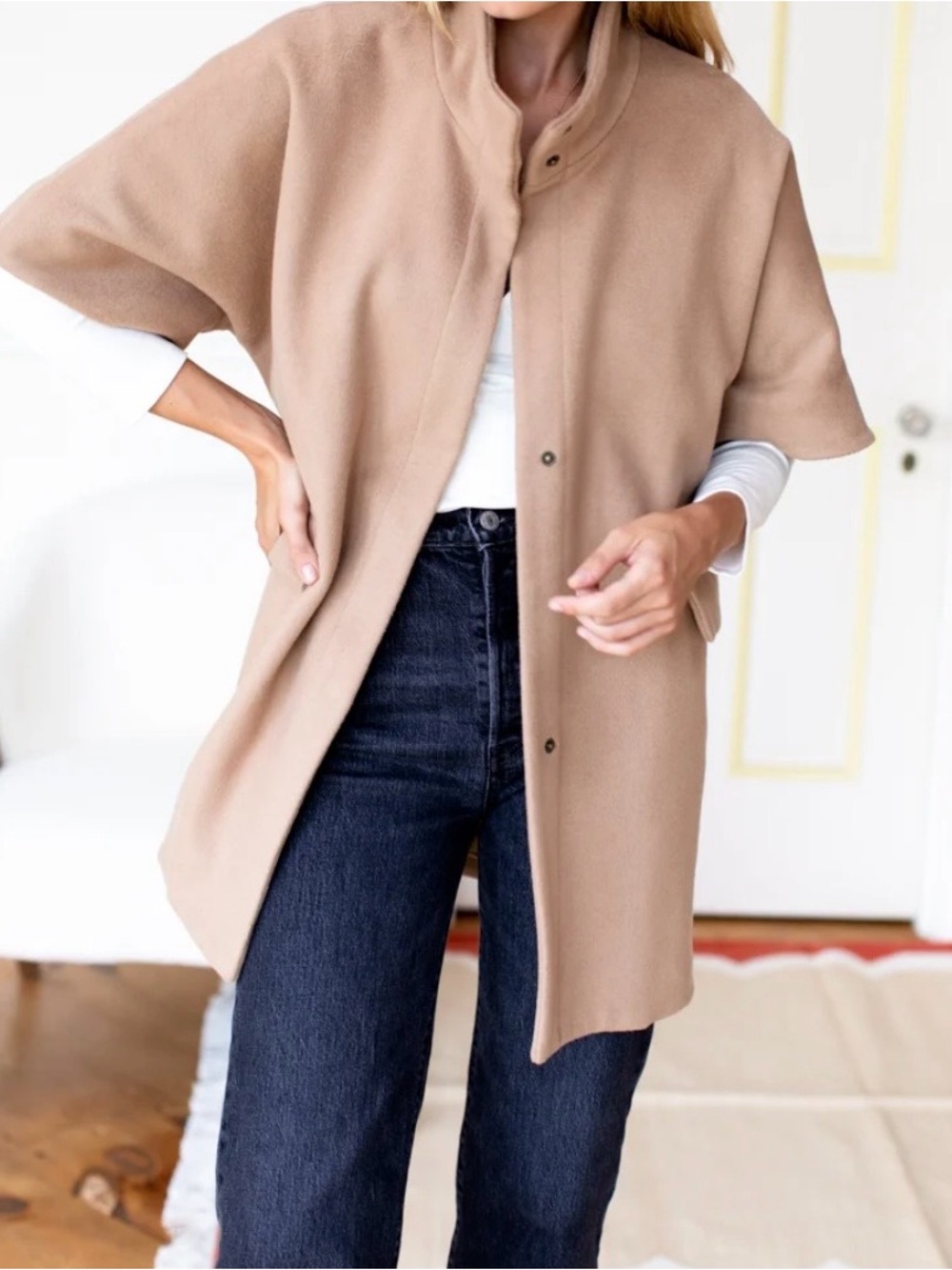EMERSON FRY LAYERING JACKET - CAMEL WOOL CASHMERE - SIZE XXS